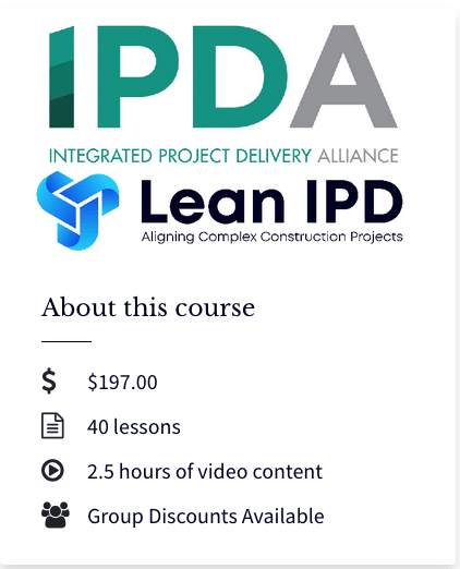 Introduction to IPD is a new online course from Lean IPD and IPDA